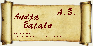 Anđa Batalo vizit kartica